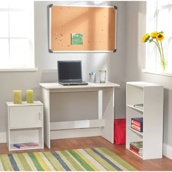 TMS 3 Piece Soho Study Set, White, 29.5" x 35.4" x 19.6"