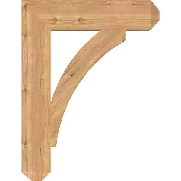 Ekena Millwork BKT06X26X34THR04SWR 5 1/2x22W x 26x22D x 34x22H Thorton Craftsman Smooth BRACKET - Western Red Cedar
