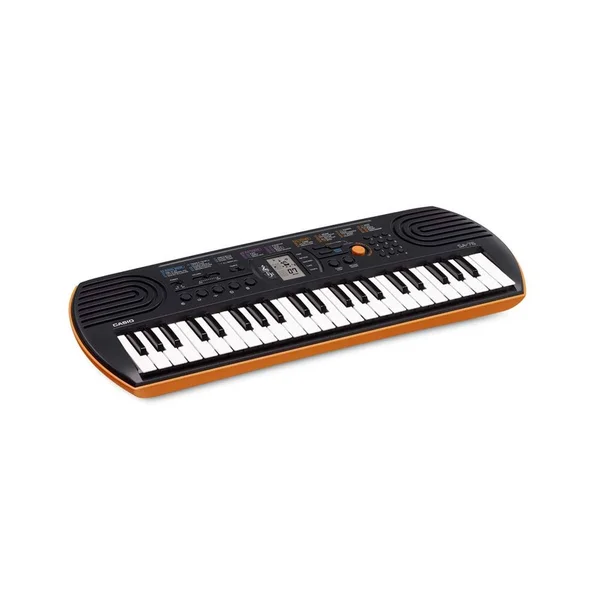 Casio SA-76 44-Key Electronic Mini Keyboard-Black & Orange