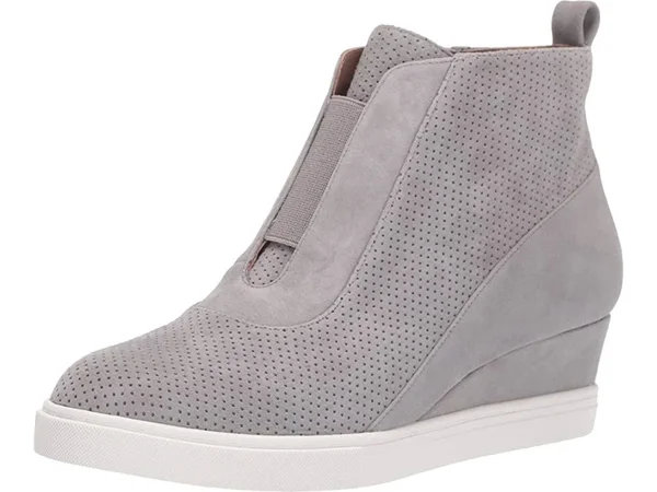 Linea Paolo Anna Wedge Sneaker Rock Perf Suede - Women's, Size: 4, Gray