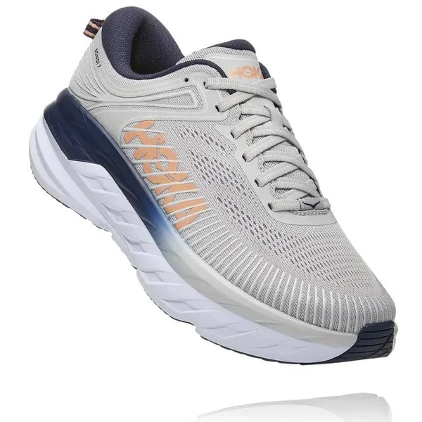 Hoka One One Women's Bondi 7 Shoe - 10 Wide - Lunar Rock - Black Iris