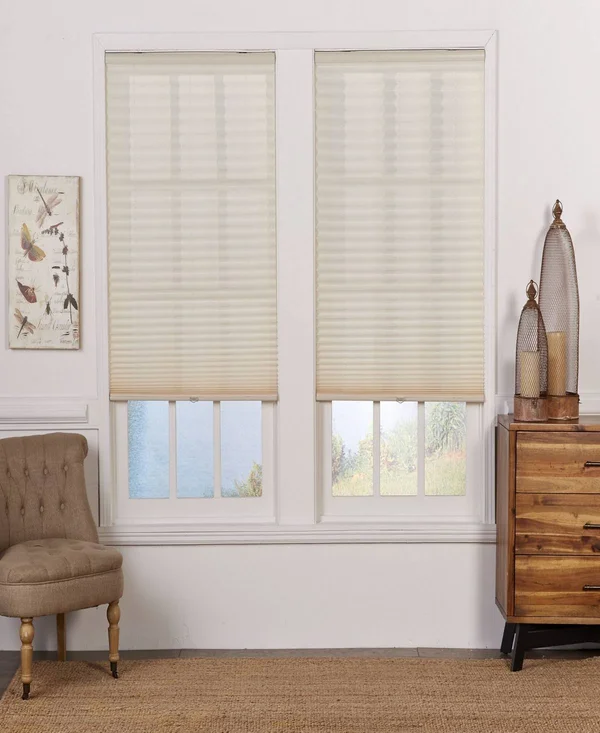 Cordless Light Filtering Pleated Shade - 35x72 - Ecru