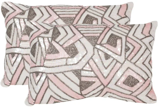 Safavieh Ricci Lilac Haze 18 in. x 12 in. Throw Pillow (Set of 2)