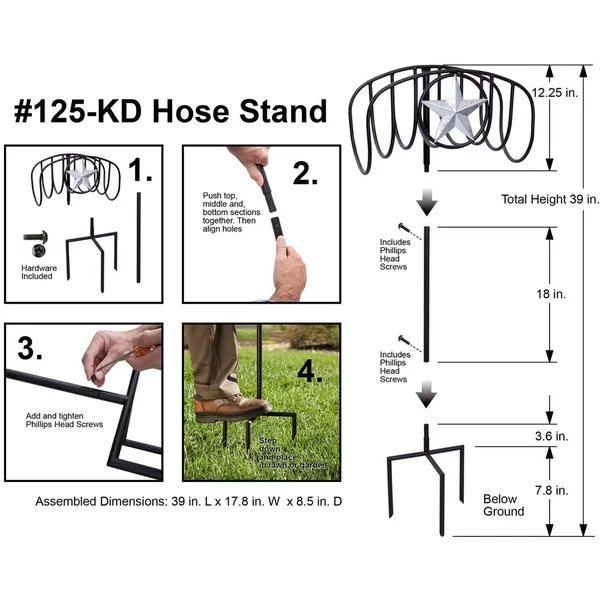 Liberty Garden 125-KD Galvanized Star Manger Hose Stand