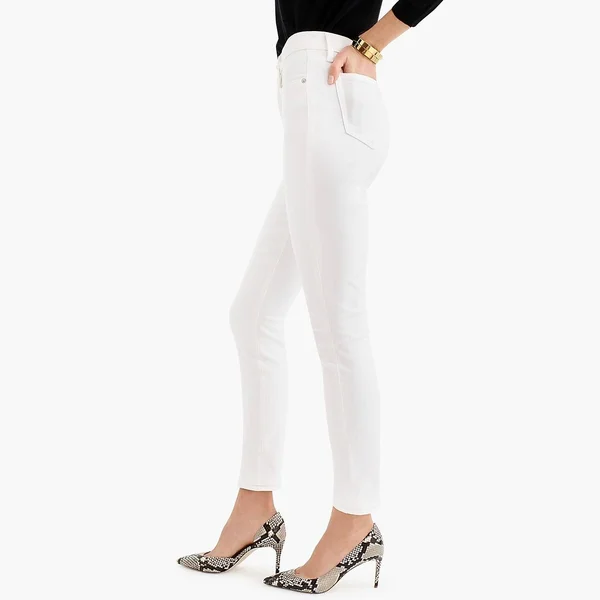 J.Crew Womens 9x22 High-Rise Toothpick Jean in White (Size 29)