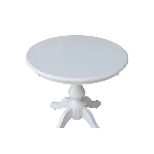 International Concepts 30x22 Round Top Pedestal Table - 40.9x22H - White