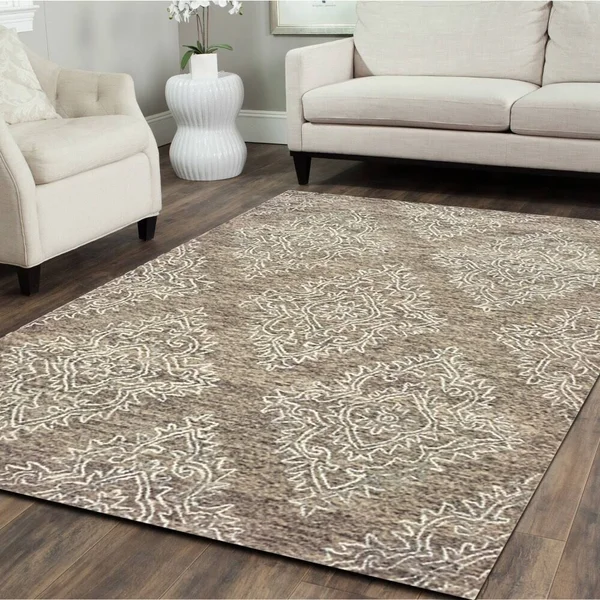 LR Resources Karma Rug Khaki 9' x 12'