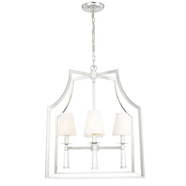 Crystorama 8864-PN Baxter 4 Light Chandelier, Polished Nickel