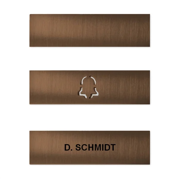 DoorBird Nameplate for D21x One Call Button Video Door Station Bell Bronze-Finish(V4A)