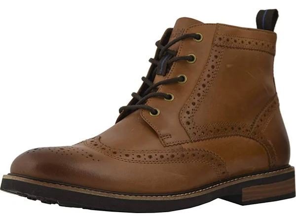 Nunn Bush Men's Odell Medium/Wide Wingtip Boots (Tan Leather) - Size 9.5 M - Style #23657