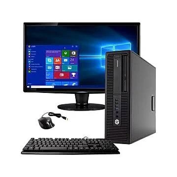 HP EliteDesk 800 G2 Refurbished Desktop Computer with 22x22 Monitor - Intel i5, 8GB Memory, 1TB HDD