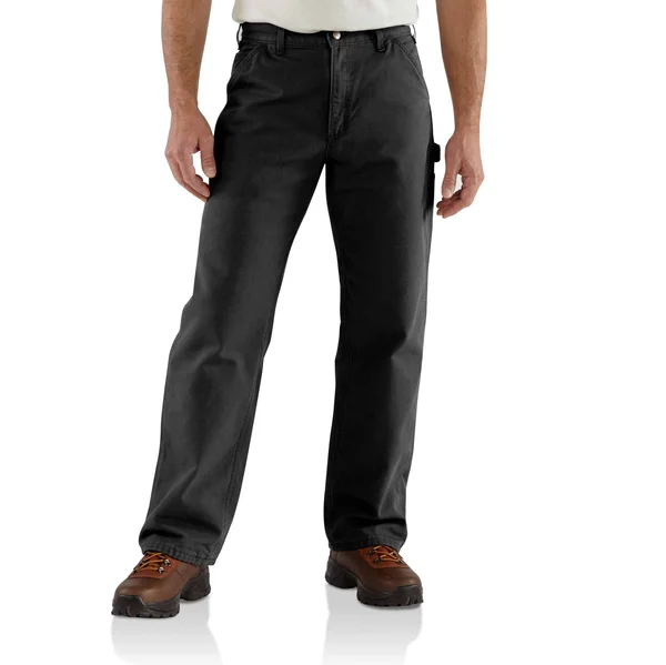 Carhartt Washed Duck Flannel Lined Work Dungaree Pants - Men's Black