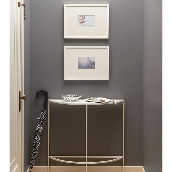 Room & Board, Modern Slim Half-Round Console Table 6D 18W 29h in Indigo Blue