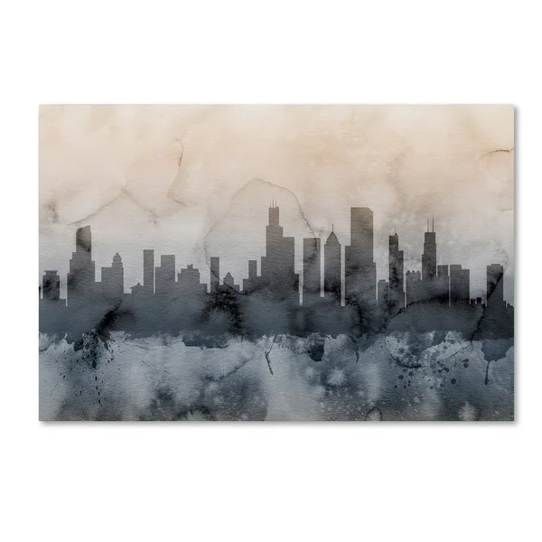 Trademark Fine Art Chicago Illinois Skyline V Canvas Art by Michael Tompsett