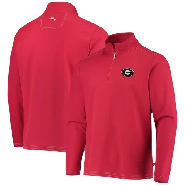 Tommy Bahama Georgia Bulldogs Red Emfielder 2.0 IslandZone Quarter-Zip Jacket Size: Large