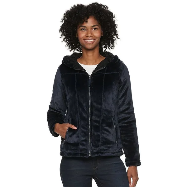 Women's Weathercast Hooded Fleece Jacket, Size: Medium, Grey
