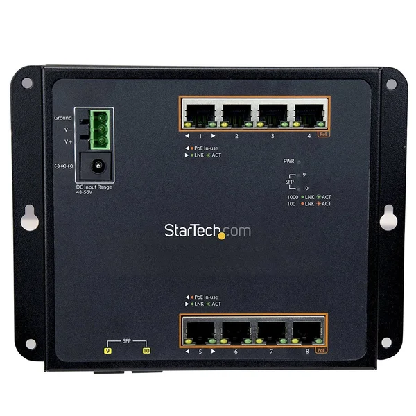 StarTech.com Industrial Gigabit PoE 4 x PoE+ 30W Power Over Ethernet GbE Layer/L2 Network -40C to +75C Managed Switch - 4 Ethern