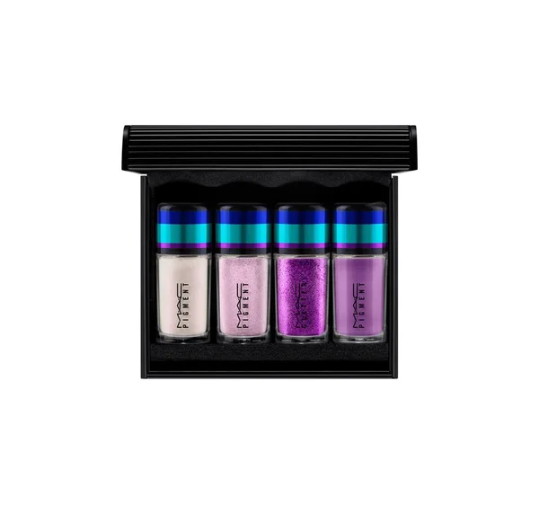 MAC Irresistibly Charming Pigments and Glitter Set - Purple - 4 bottles, 0.31 oz total