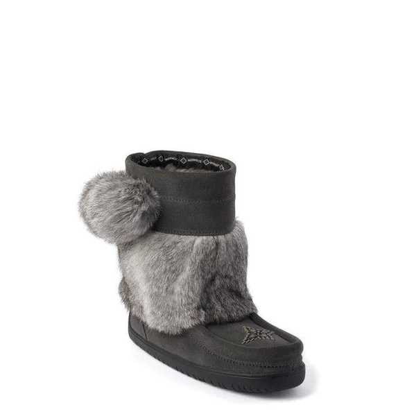 Waterproof Short Snowy Owl Charcoal Mukluk
