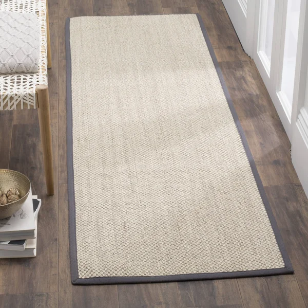 Safavieh Natural Fiber Marble & Dark Grey 6& x 6& Round Rug