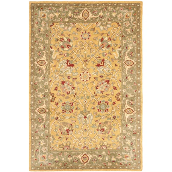 Safavieh Antiquity AT21H Green, Brown Rug 4&6x22 x 6&6x22 Oval