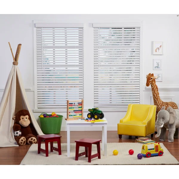 Copper Grove Yerevan White Cordless Faux Wood Blind (48 Inches Long) 60 - 69 Inches 62 x 48