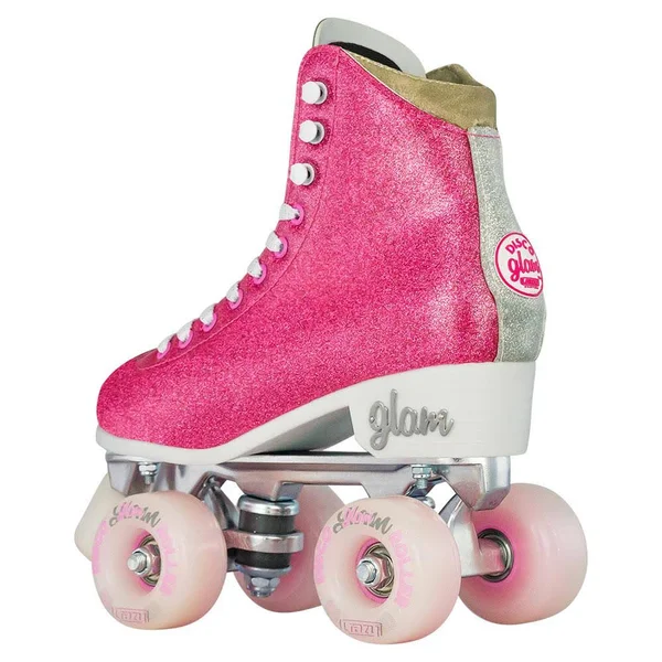 Disco Glam Roller Skates, Glamorous Glitter Quad Skates Teal Glitter, US Mens 3.5, US Ladies 4, EU 35