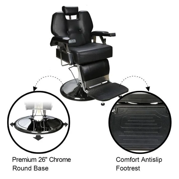 BarberPub All Purpose Hydraulic Recline Barber Chair (Brown)