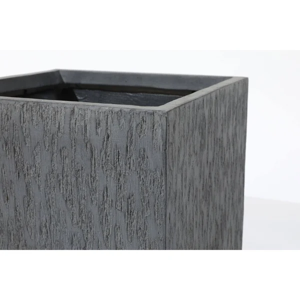 Luxen Home 11.75in. H Square Gray MgO Planter