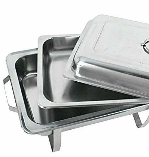 Upgraded 8 qt Stainless Steel Chafer Dishes - Full Size Chafer Chafing