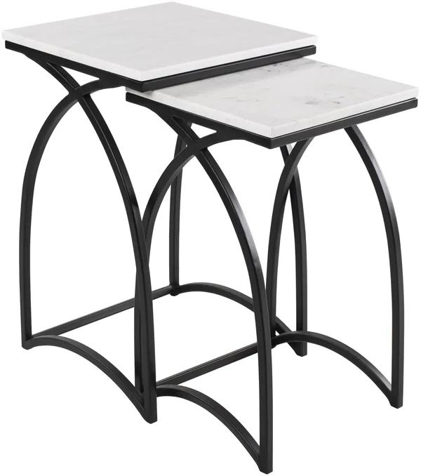 Handmade Home Modern BHS-0094383 Black White Marble Side Table