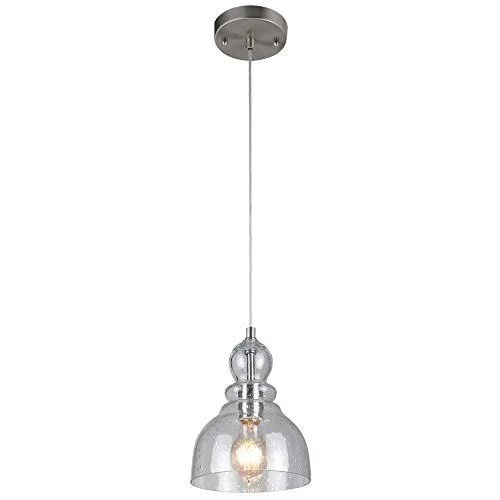 Westinghouse Industrial Pendant Light Fixture Seeded Glass Kitchen Island Brushed Nickel New 6100700