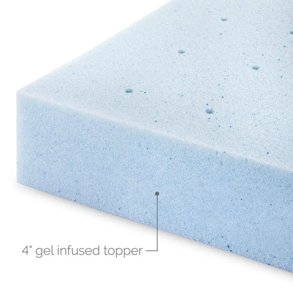 4x22 Memory Foam Mattress Topper Lucid Color: Light Blue, Size: Twin