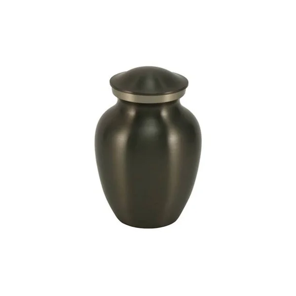 Petite Classic Slate Brass Cremation Urn - Engravable