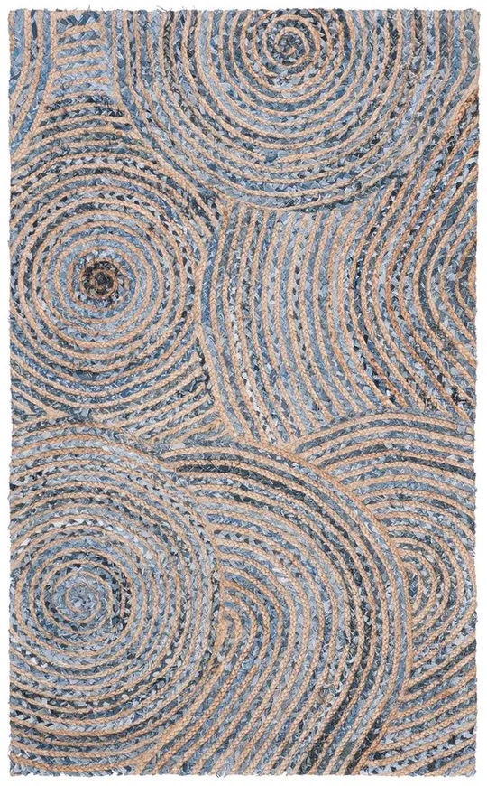 Safavieh Cape Cod CAP603A Area Rug Natural, Denim 4& x 6& Rectangle
