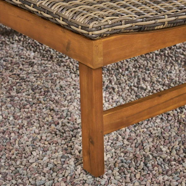 78.75x22 Brown and Gray Contemporary Outdoor Patio Chaise Lounge
