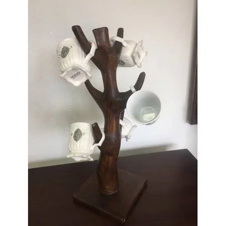 Brayden Studio Katlyn Decorative Wooden Mug Tree; Dark Brown