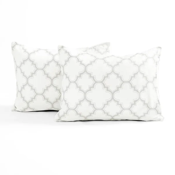 Lush Decor Ravello Pintuck Caroline Geo Comforter Set White Full/Queen