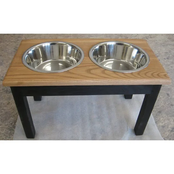Classic Pet Beds 2 Bowl Traditional Style Pet Diner - Size: Medium (9.5 inch H x 9.5 inch W x 18 inch D)