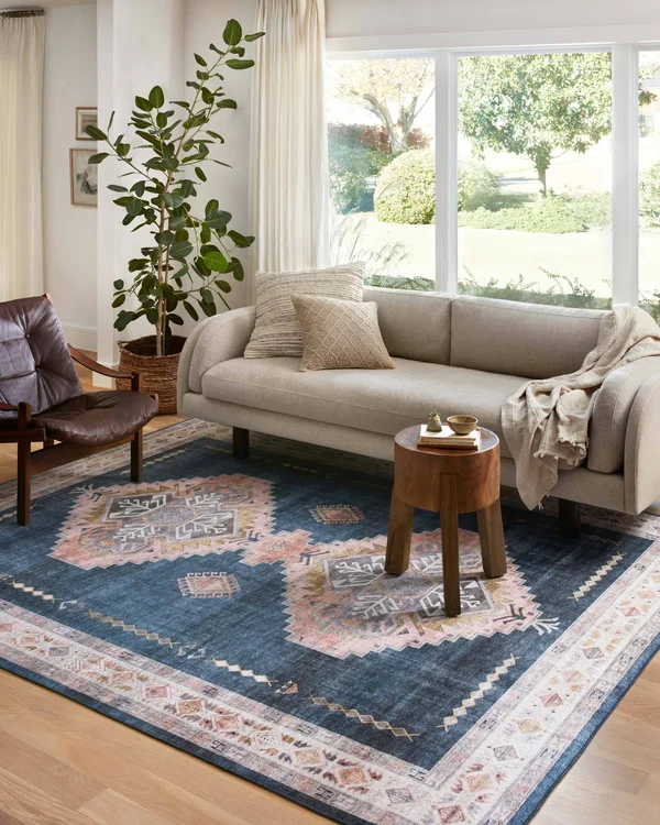Loloi II Heidi HEI-03 Denim Blush Rug - 5 ft x 7 ft 6 in