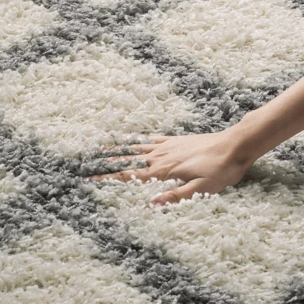 Safavieh Dallas Shag SGDS258F Ivory, Grey Rug 6& x 6& Round