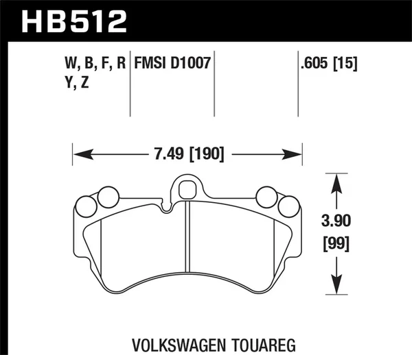 Hawk HPS Performance Brake Pads - HB512F-605
