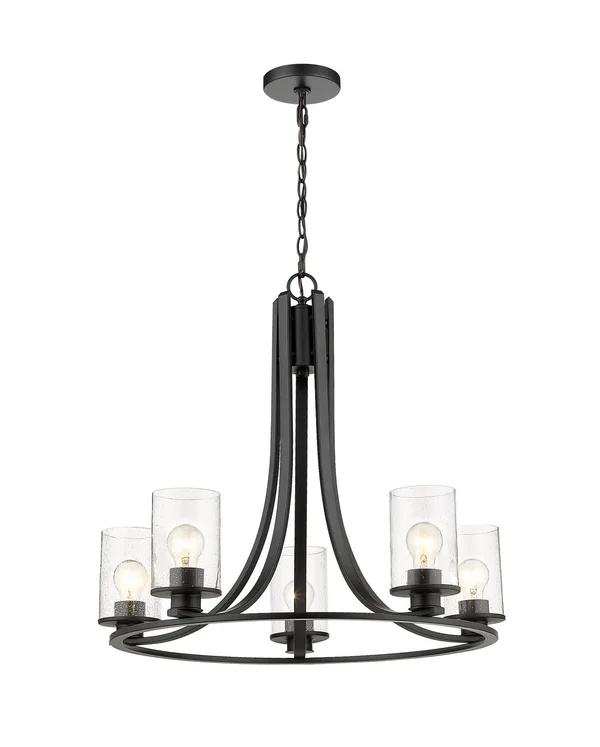 Z-Lite 5 Light Chandelier - Matte Black 492-5MB