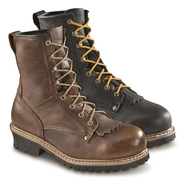 Guide Gear Men's Sawtooth Logger Work Boots, 11 2E, Brown