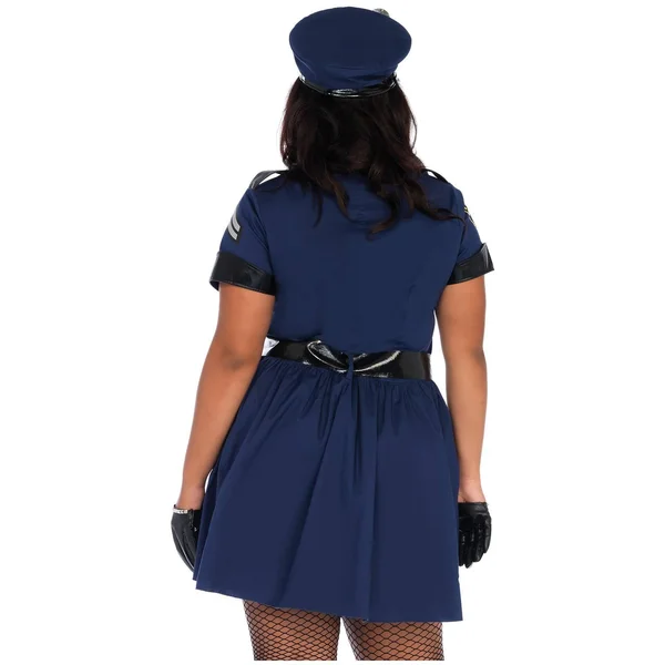 Leg Avenue Women's 5-Piece Plus Size Flirty Cop Costume, Blue, 1X-2X
