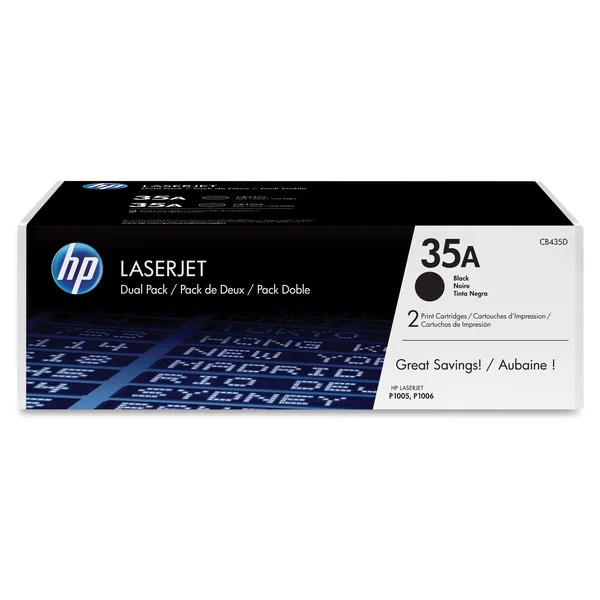 HP CB435D 35A () 2-Pack Black LaserJet Toner Cartridges