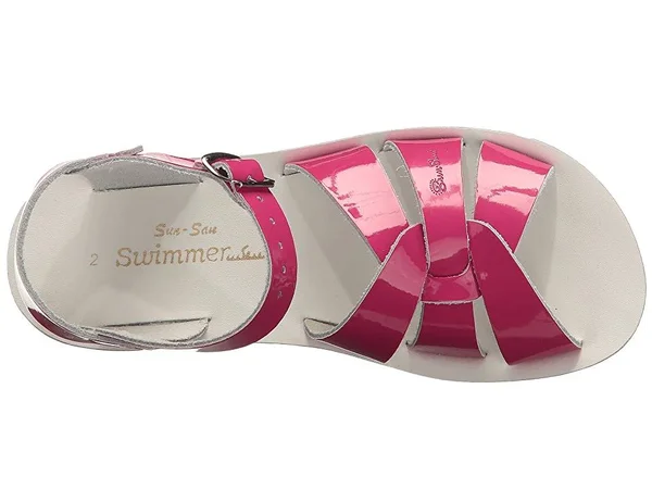 Salt Water Sandals by Hoy Shoe Sun-San Swimmer - Shiny Fuchsia, 6 M US Toddler