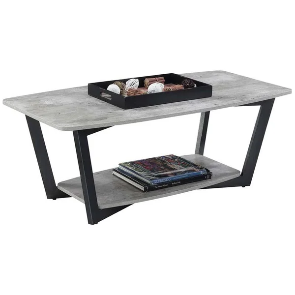 Graystone Coffee Table Faux Birch Convenience Concepts