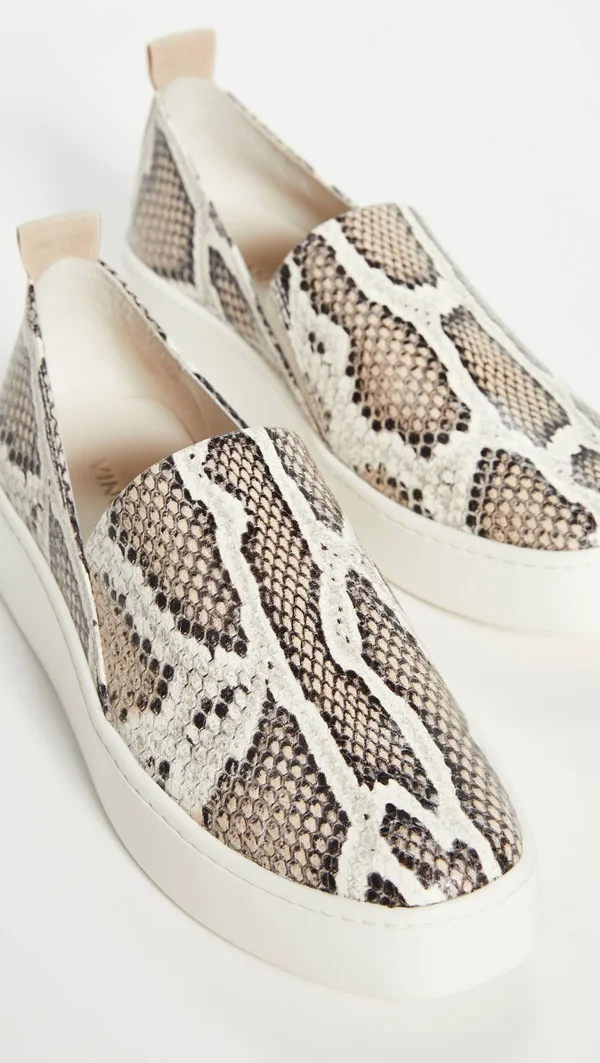 Vince Leather Saxon-2 Slip on Sneaker, Women - Taupe - 10