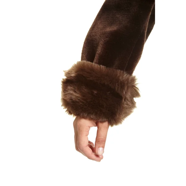 Excelled Women's Faux Fur Hooded 3/4 Length Coat (Black - Small)